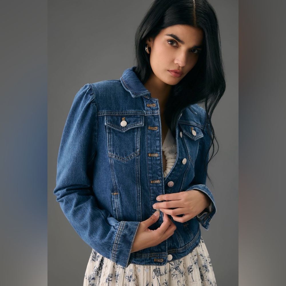 Anthropologie Pilcro Puff Sleeve Denim Jacket